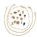 16 antique stickpins or gold jewelry