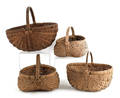 Four Pennsylvania split oak baskets ca 1900