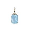 Aquamarine diamond  platinum pendant
