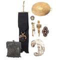 Eight pieces late 19th  20th c jewelry  accessories