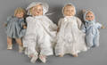 Group of seven composition dolls