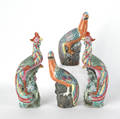Two pair of contemporary Chinese porcelain birds