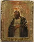 A RUSSIAN ICON OF SAINT SERAPHIM OF SAROV 19TH C
