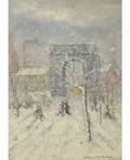 JOHANN BERTHELSEN AMERICAN 18831972 Winter in Washington Square Park