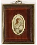 A PORTRAIT MINIATURE OF A WOMAN 18TH19TH CENTURY painted on ivory