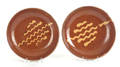 Two Berks County Pennsylvania redware plates attributed to Willoughby Smith Womelsdorf Berks County Pennsylvania 18391905