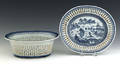 Chinese export Canton reticulated bowl and undertray 19th c