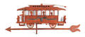 American sheet copper trolley weathervane early 20th c