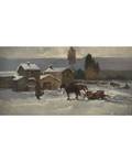 ALESSIO ISSUPOFF RUSSIAN 18891957 Russian Village in Winter