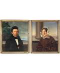 A PAIR OF PORTRAITS BY MAURITZ SAMUELSON SWEDISH 18061872 Portraits of Mr and Mrs Rothmann