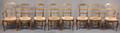 Set of 8 French Country Walnut Dining Chairs