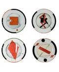 A GROUP OF 4 PORCELAIN PLATES BY VLADIMIR NEMUKHIN RUSSIAN B 1925