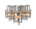 Set of seven Queen Anne style dining chairs