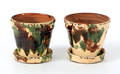 Two Shenandoah Valley redware flower pots 19th c