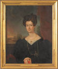 American oil on canvas portrait of a woman ca 1830
