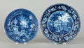 Two Historical blue Staffordshire plates 19th c
