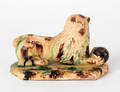 Redware recumbent lion 19th c