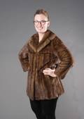 Short Light Brown Mink Womens Coat