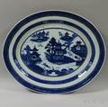 Canton Blue and White Export Porcelain Platter