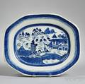 Blue and White Canton Export Porcelain Platter