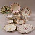 Thirteen Assorted Chinese Export Porcelain Dishes and Two Helmetform Creamers