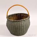 Greenpainted Woven Splint Gathering Basket