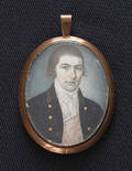 Miniature watercolor on ivory portrait ca 1810