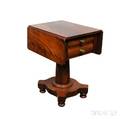Late Classical Mahogany Veneer Twodrawer Dropleaf Worktable