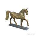 Large Gilt Cast and Sheet Iron Prancing Horse Weathervane
