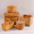 Five Woven Splint Baskets