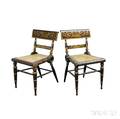 Pair of Paintdecorated and Gilt Fancy Chairs