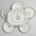 Nine Chinese Export Porcelain Floraldecorated Dinner Plates and a Platter