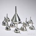 Ten Pewter Wine Funnels