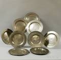 Set of Six Thomas Groce Pewter Plates and Six Others