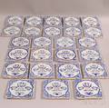 Set of Twentyfive Blue and White Tulipdecorated Delft Tiles