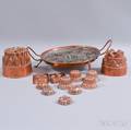 Thirteen Mostly Copper Food Molds