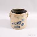 Lewis Bostwick  Co Floral Cobaltdecorated Twogallon Crock