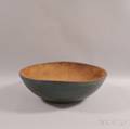 Large Turned and Bluepainted Bowl