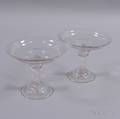 Pair of Early Blown Colorless Glass Tazzas