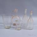 Five Pieces of Blown and Etched Colorless Glass