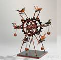 Don Noyes Contemporary Folk Art Ferris Wheel with Birds