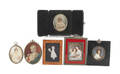 Five miniature painted portraits