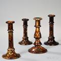Four Flintglazed Bennington Candlesticks