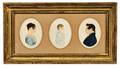 Rufus Porter Connecticut Massachusetts c 17921884 Miniature Profile Portraits of Three Members of the Hardwick Family Sarah Pec