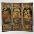 Embossed and Polychrome Painted Leather Folding Screen from Thomas W Lawsons Dreamwold Estate Scituate Massachusetts