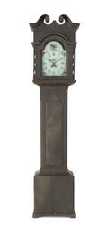 Pennsylvania painted pine tall case clock