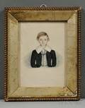 American School 19th Century Portrait of a Boy in a Black Coat