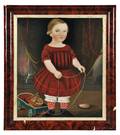 William Matthew Prior Massachusetts Maine 18061873 Portrait of a Boy in a Red Dress with His Toy Wagon
