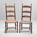 Pair of Shaker Dark Brownstained Side Chairs
