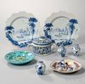 Eight Delft Tinglazed Earthenware Items